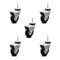 Service Caster 3 Inch Chrome Hooded Neoprene Rubber Grip Ring Stem Casters with Brake SCC, 5PK SCC-GN03S310-NPRB-BC-B-5 - alternate 4
